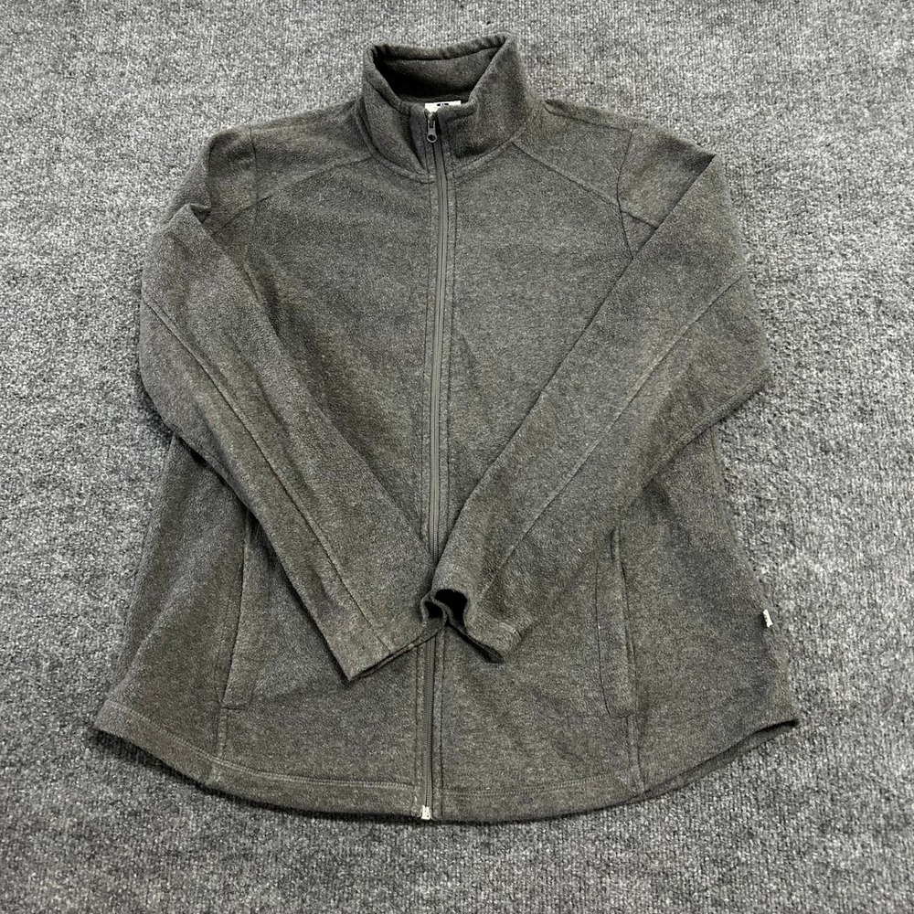 Magellan Fleece Jacket Womens Size XL Gray Full Zip Mock Neck Outdoor Soft Warm